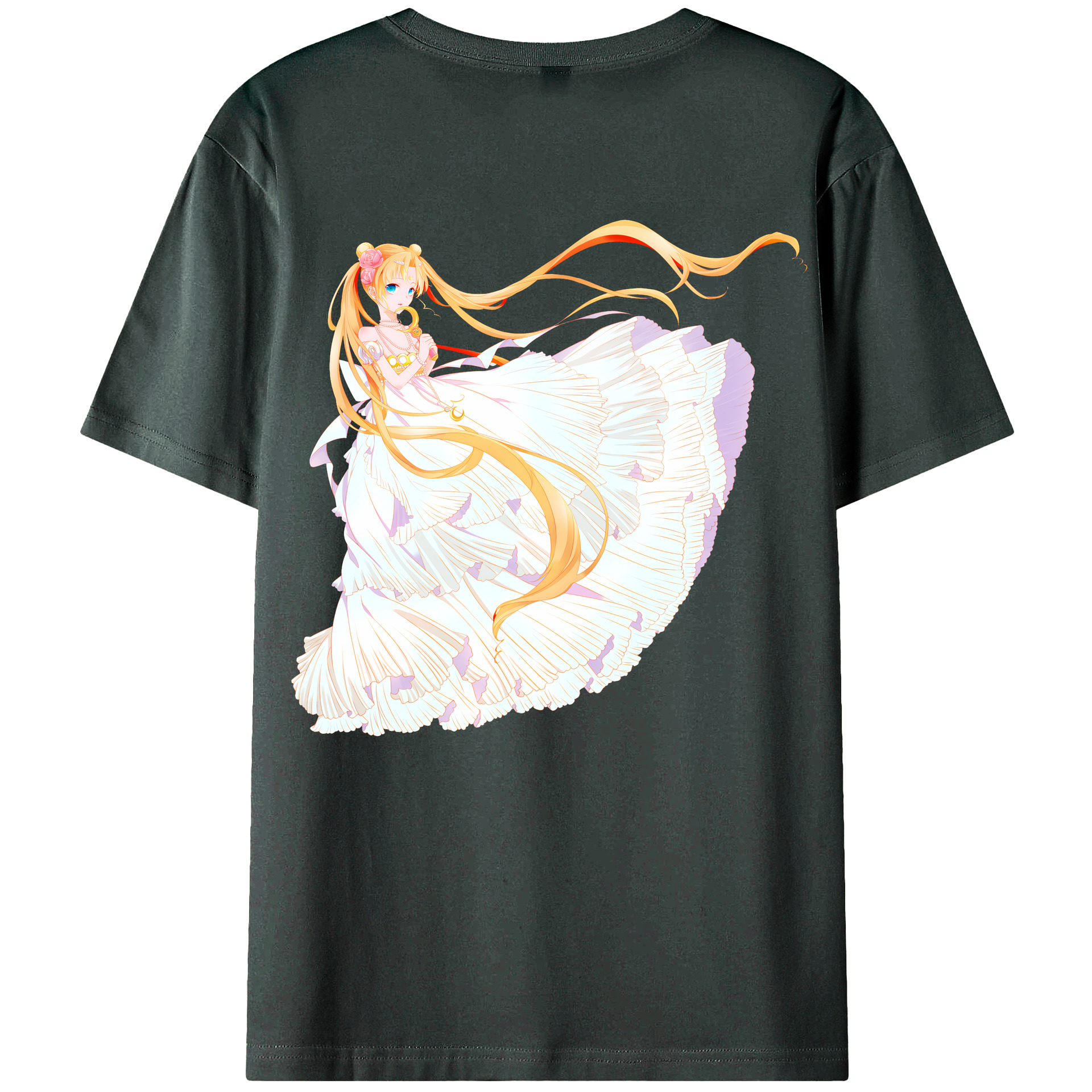 （画像用） 美少女戦士セーラームーン 愛野 美奈子 あいの みなこ Sailor Moon Aino Minako 綿100％ メンズ半袖Tシャツ（バックプリント） 通気性